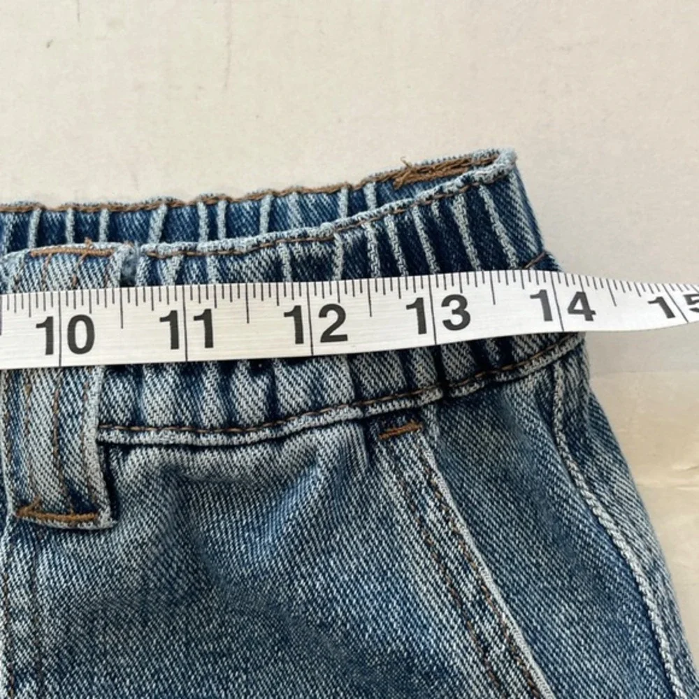 PacSun Women Cargo Jeans Medium Elastic Waist Pull On Straight Leg Utility Denim - Picture 4 of 7